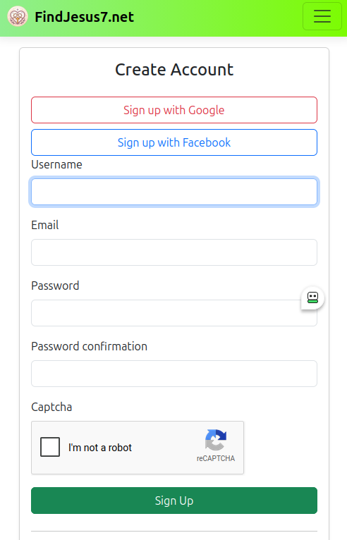 Sign up (Mobile)